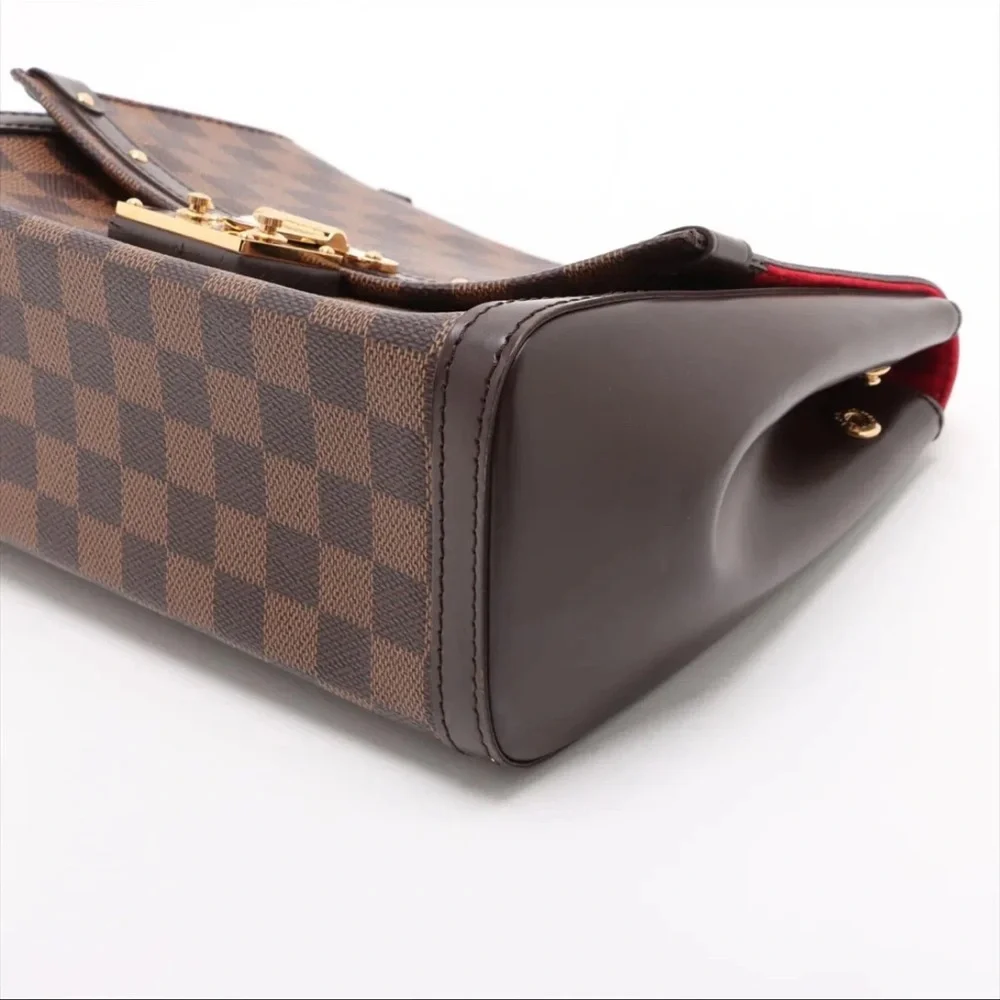 ‼️RARE❤️Louis Vuitton Damier Ebene shoulder bag studded LV handbag LV trunk bag - Picture 14 of 17